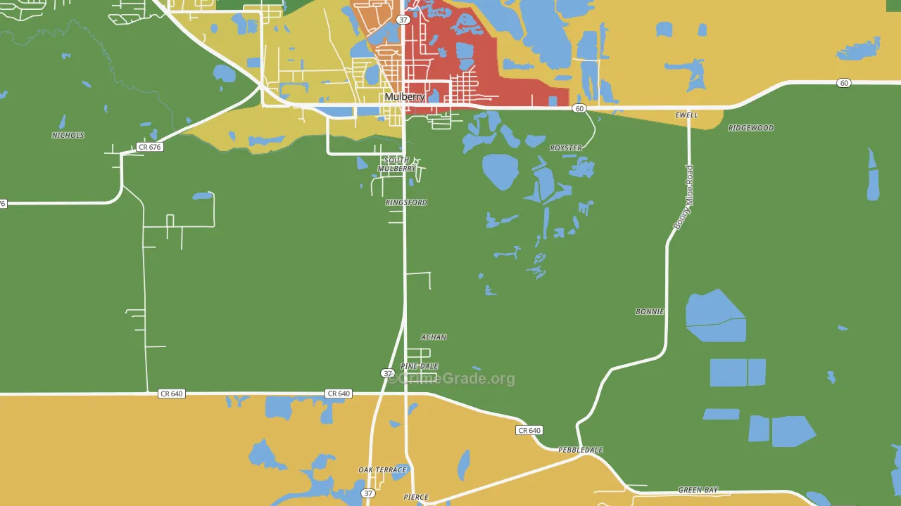 South Mulberry, FL Map of Drug-Related Crime Rates