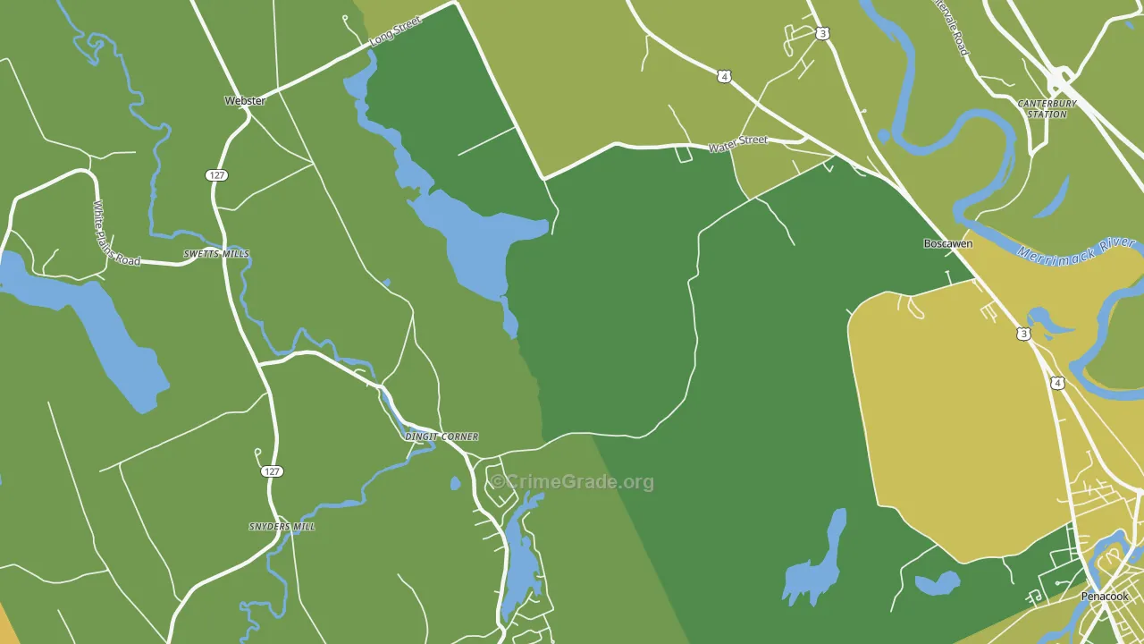South Newbury, NH Map of Drug-Related Crime Rates