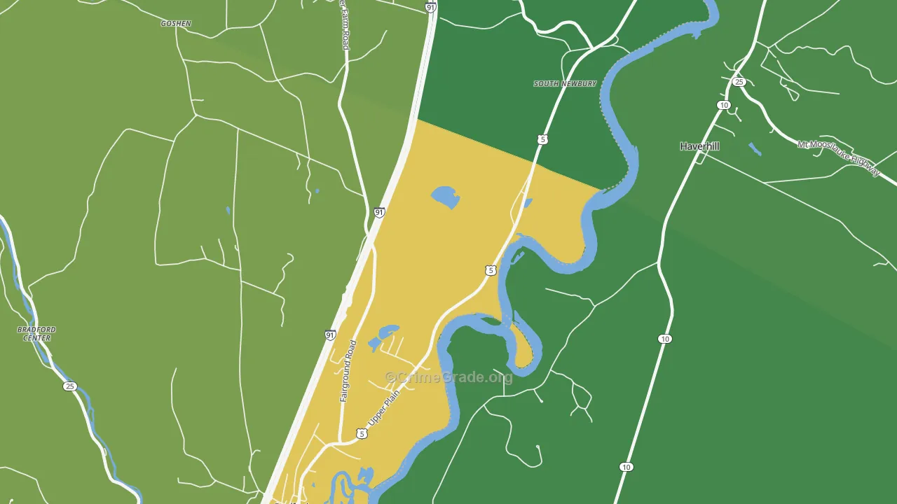 South Newbury, VT Map of Drug-Related Crime Rates