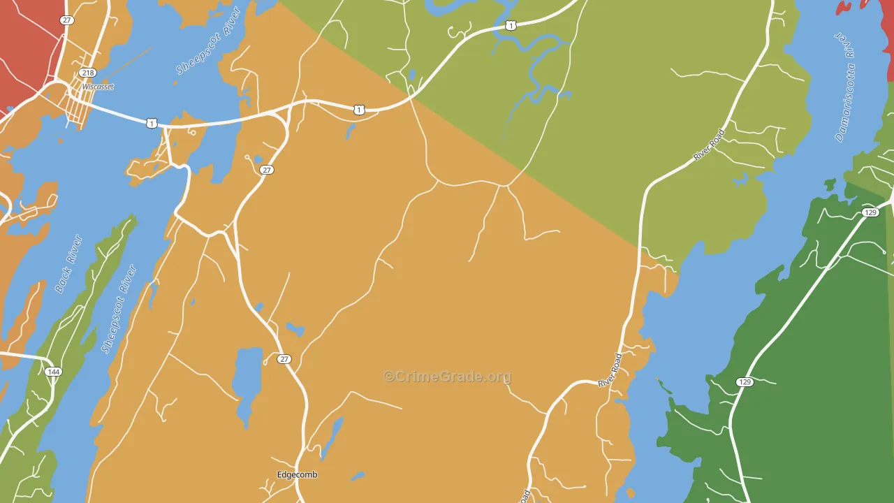 South Newcastle, ME Map of Drug-Related Crime Rates