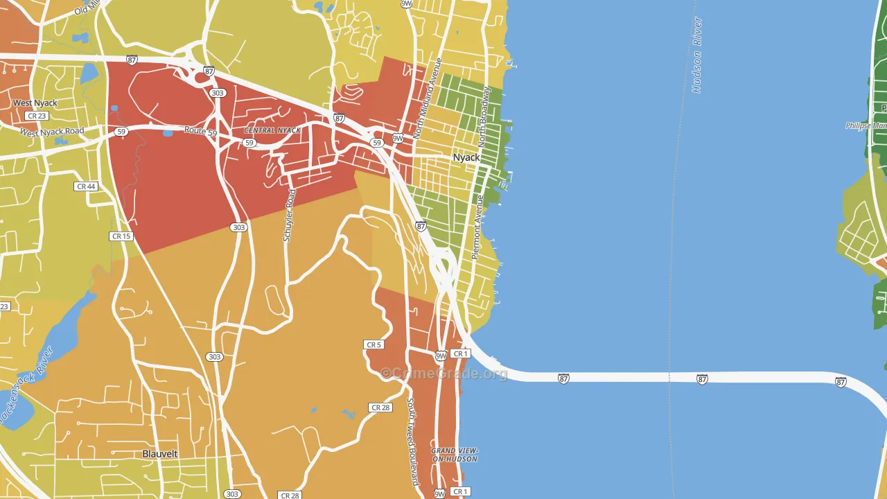 South Nyack, NY Map of Drug-Related Crime Rates