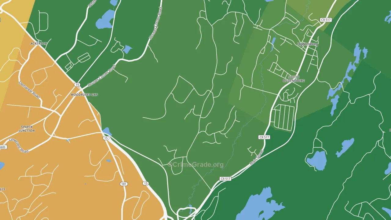 South Ogdensburg, NJ Map of Drug-Related Crime Rates