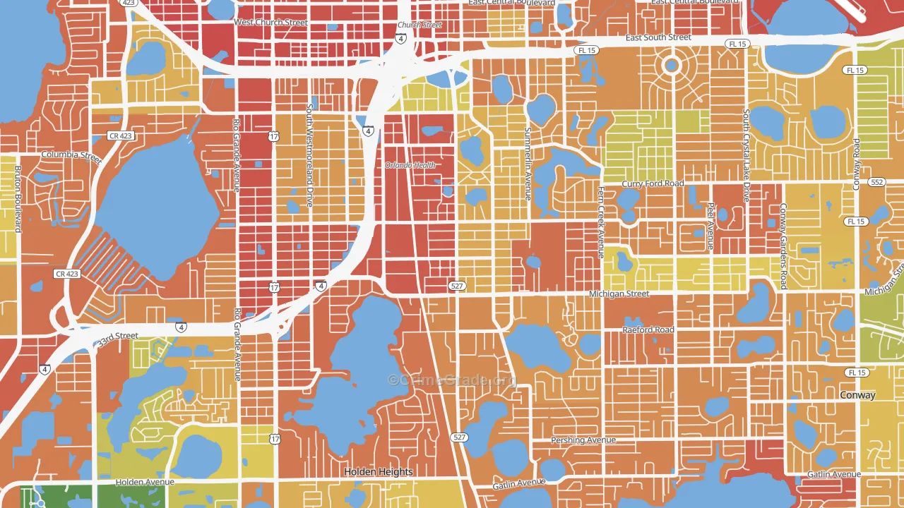 South Orange, Orlando, FL Map of Drug-Related Crime Rates