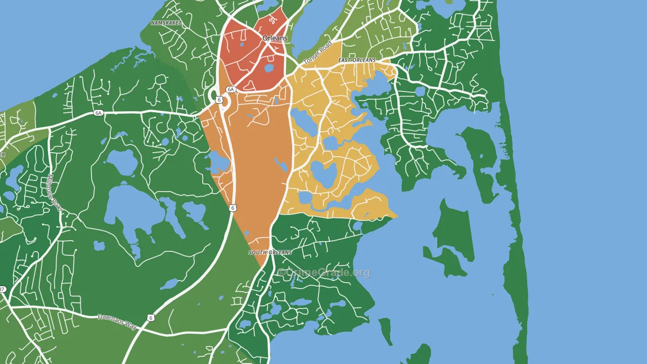 South Orleans, MA Map of Drug-Related Crime Rates