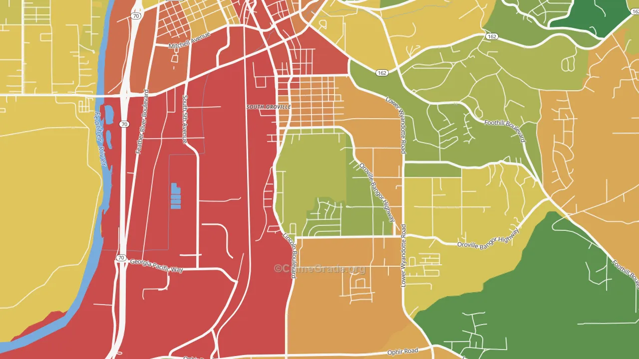 South Oroville, CA Map of Drug-Related Crime Rates