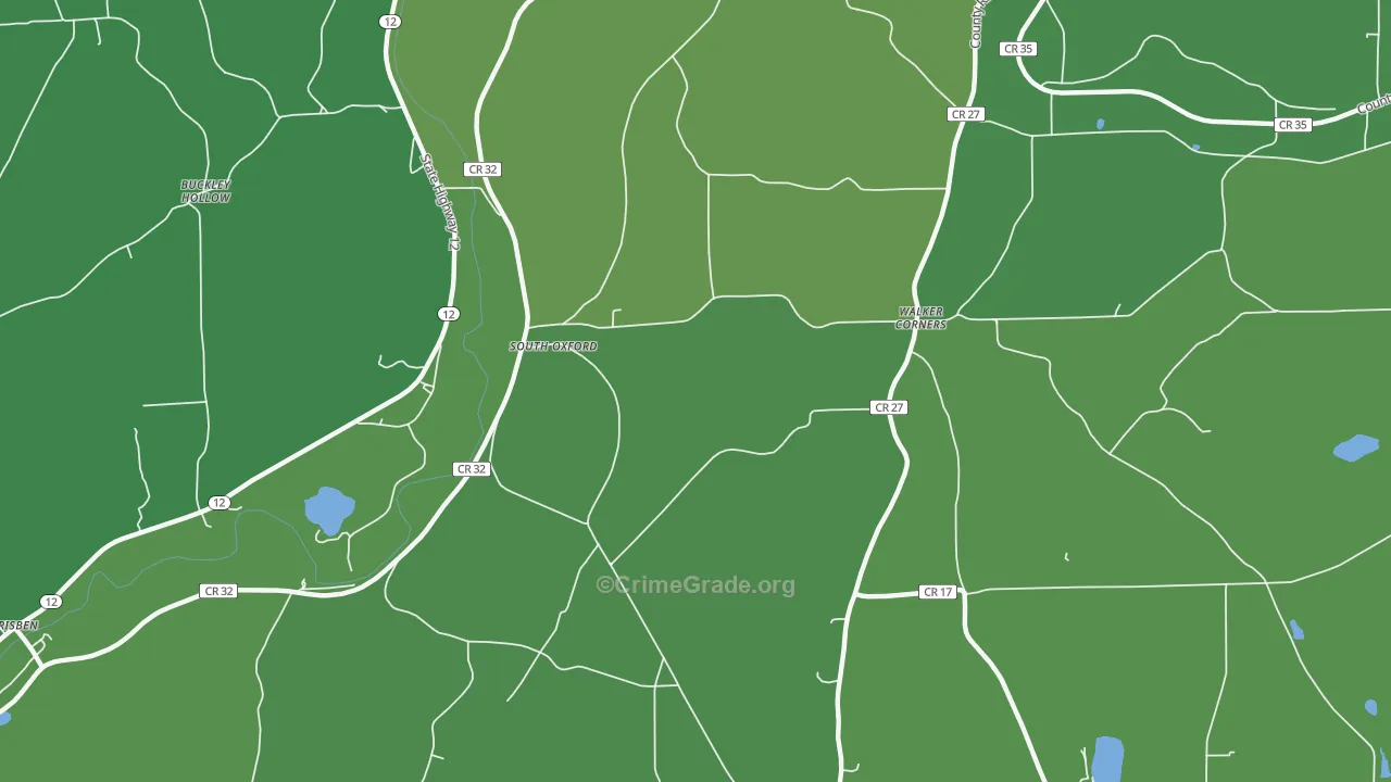 South Oxford, NY Map of Drug-Related Crime Rates