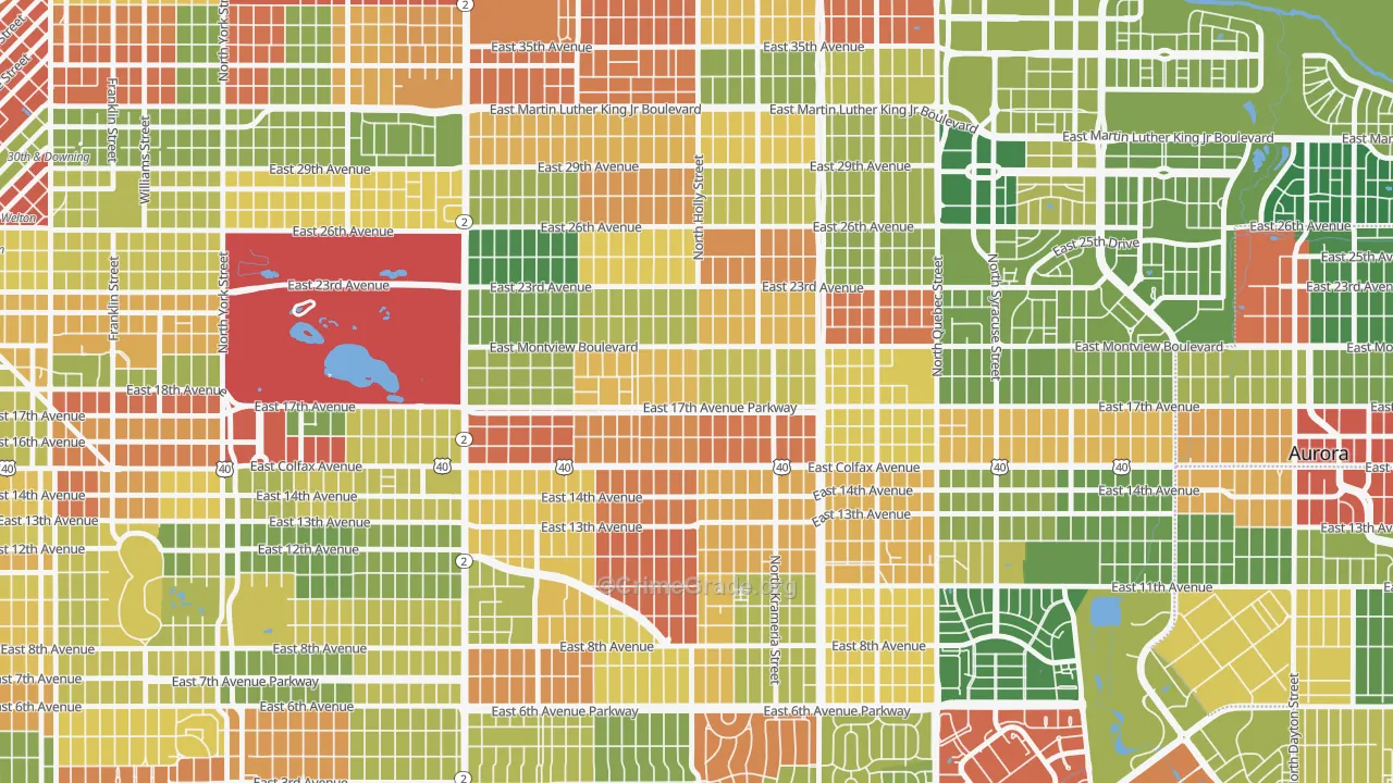 South Park Hill, Denver, CO Map of Drug-Related Crime Rates
