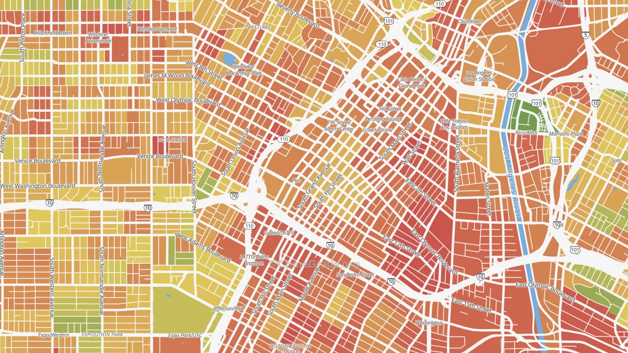 South Park, Los Angeles, CA Map of Drug-Related Crime Rates