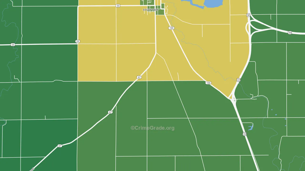 South Park, OH Map of Drug-Related Crime Rates