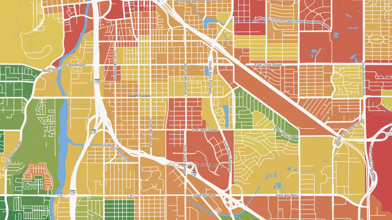 South Park, Tucson, AZ Map of Drug-Related Crime Rates
