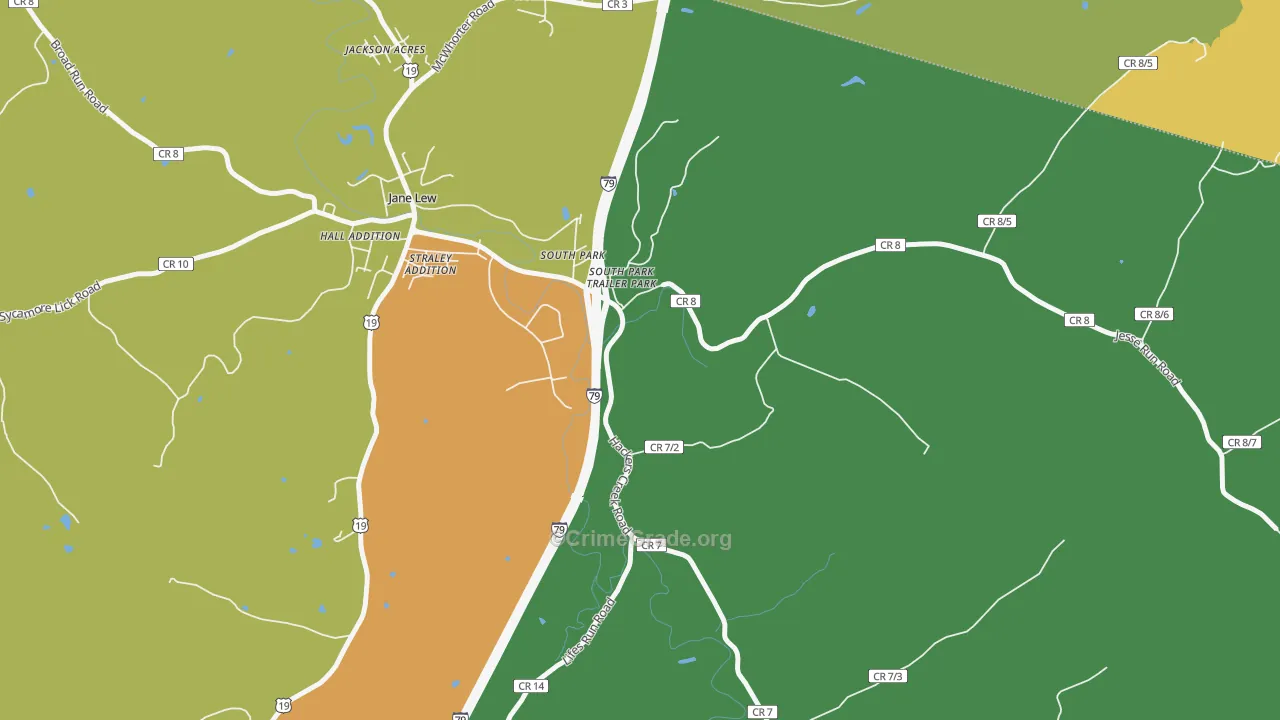South Park, WV Map of Drug-Related Crime Rates