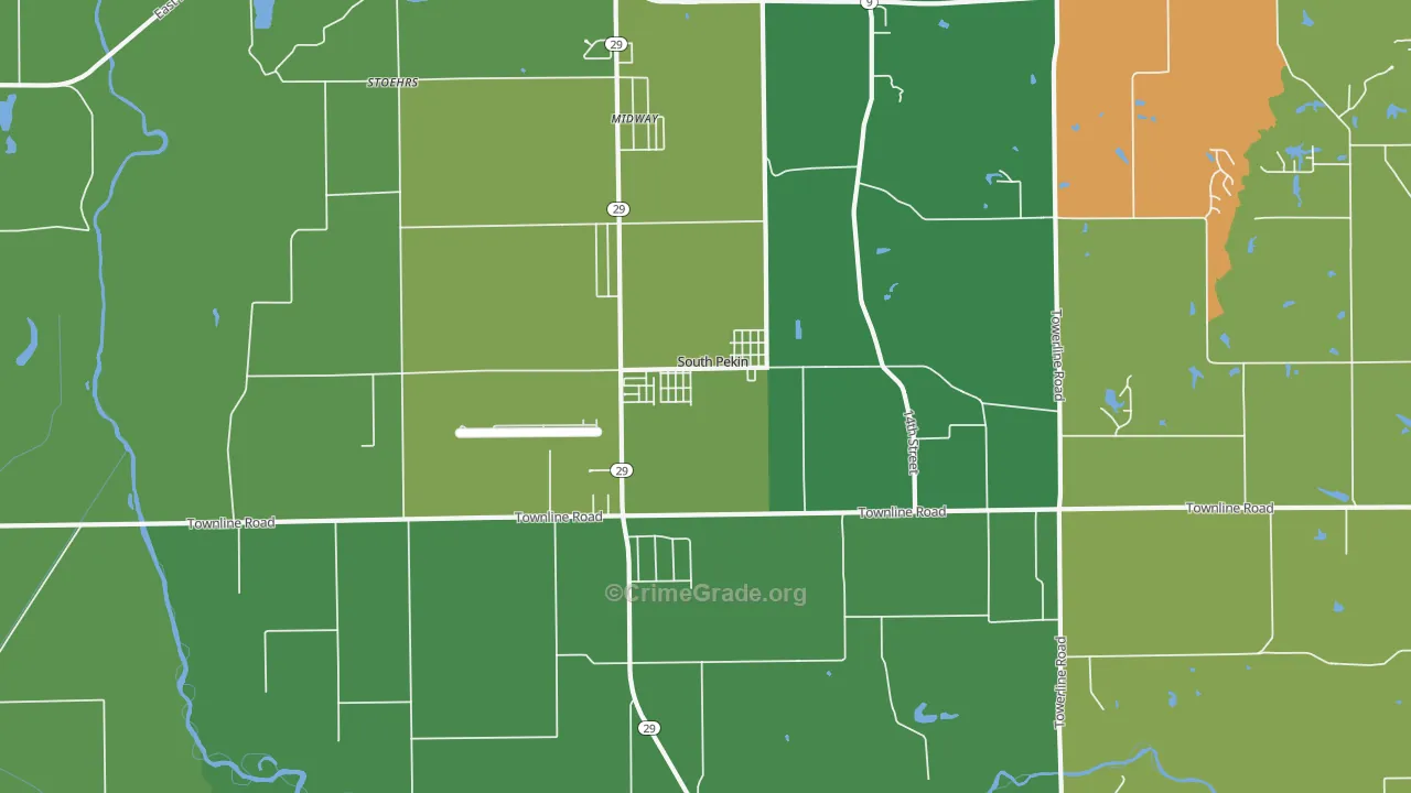 South Pekin, IL Map of Drug-Related Crime Rates