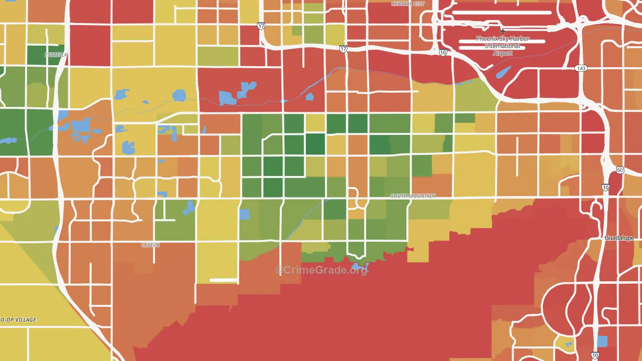 South Phoenix, Phoenix, AZ Map of Drug-Related Crime Rates