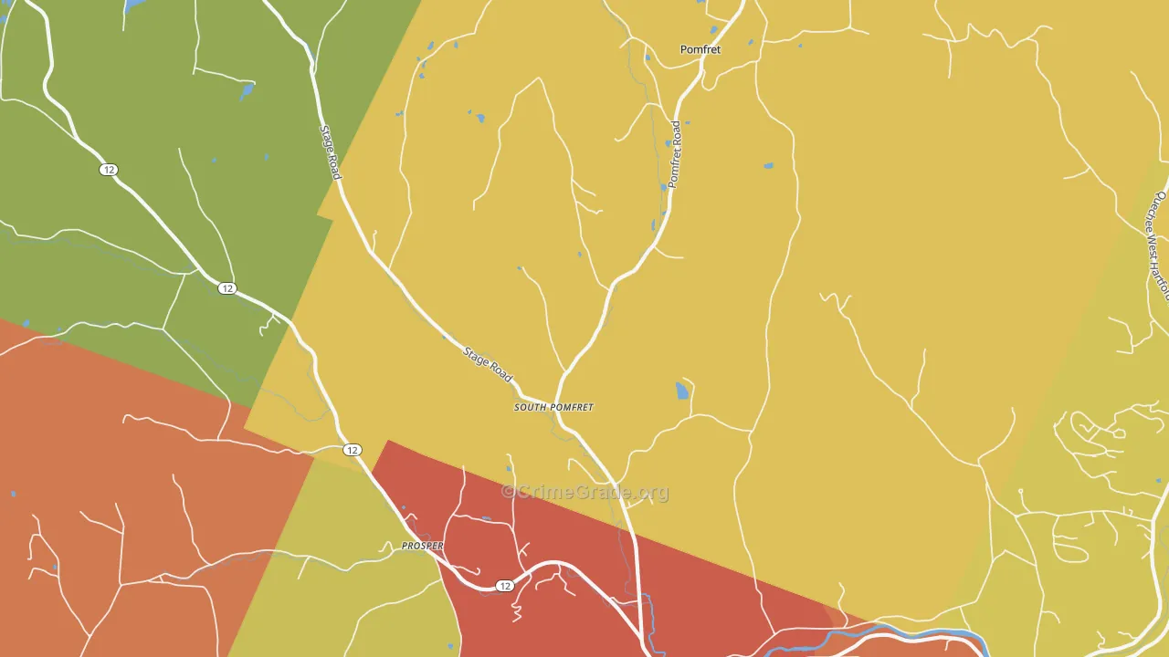South Pomfret, VT Map of Drug-Related Crime Rates