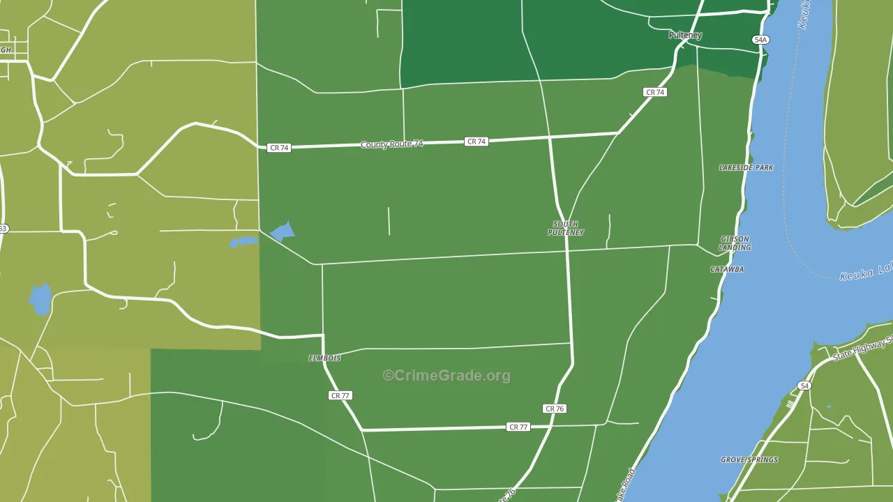 South Pulteney, NY Map of Drug-Related Crime Rates