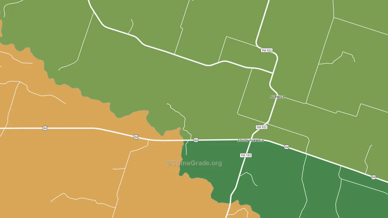 South Purmela, TX Map of Drug-Related Crime Rates