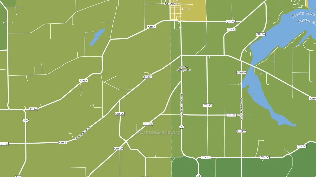 South Randolph, WI Map of Drug-Related Crime Rates