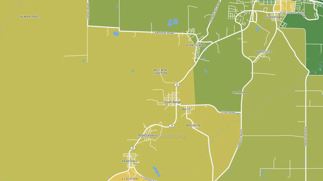 South Range, MI Map of Drug-Related Crime Rates