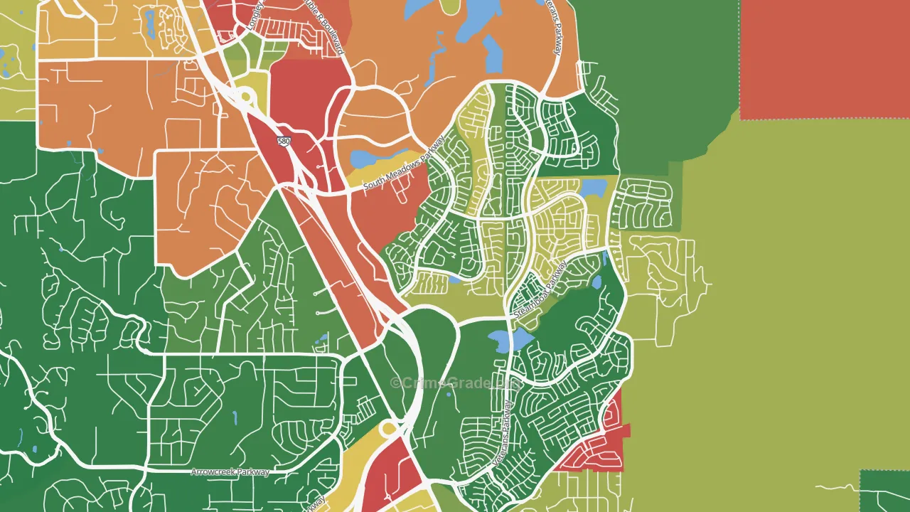 South Reno, Reno, NV Map of Drug-Related Crime Rates