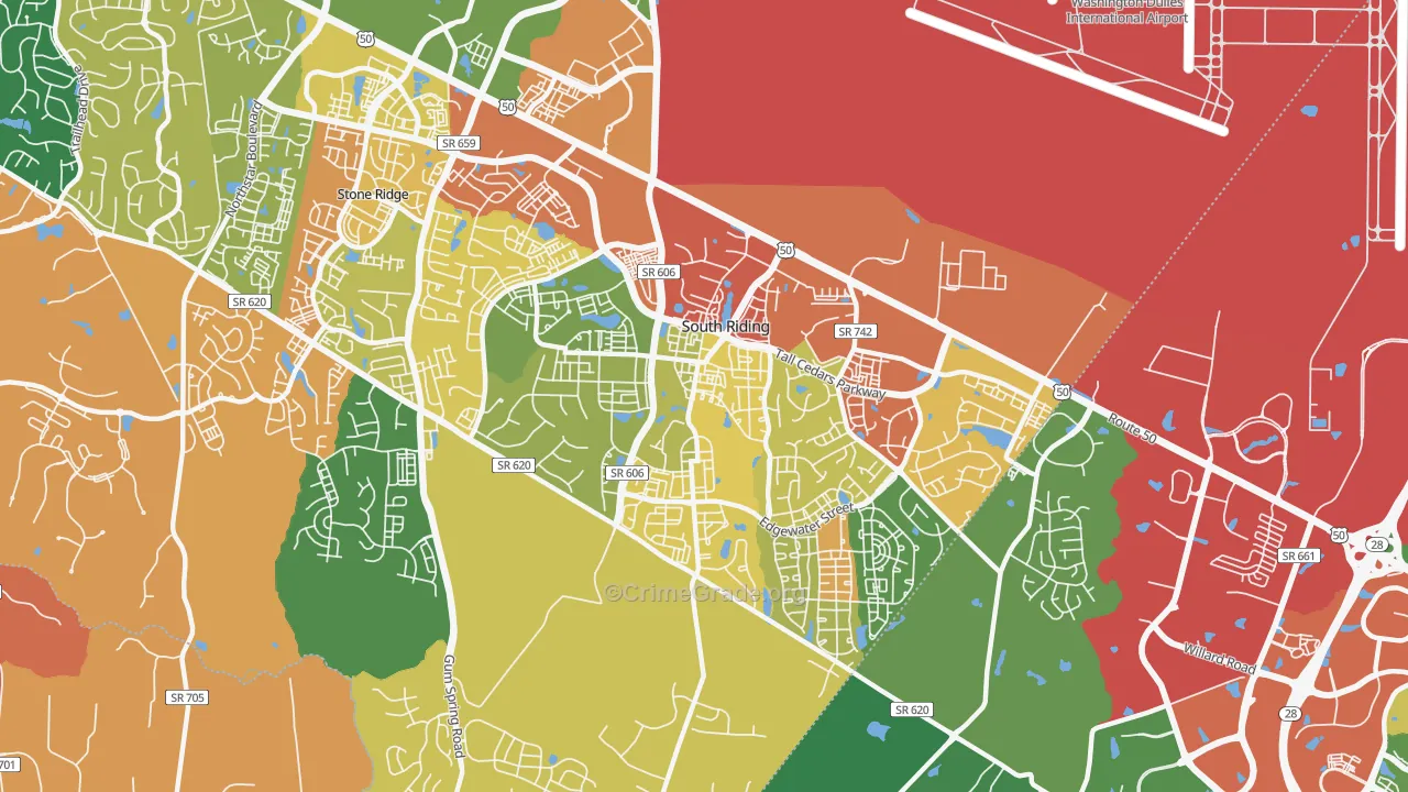 South Riding, VA Map of Drug-Related Crime Rates
