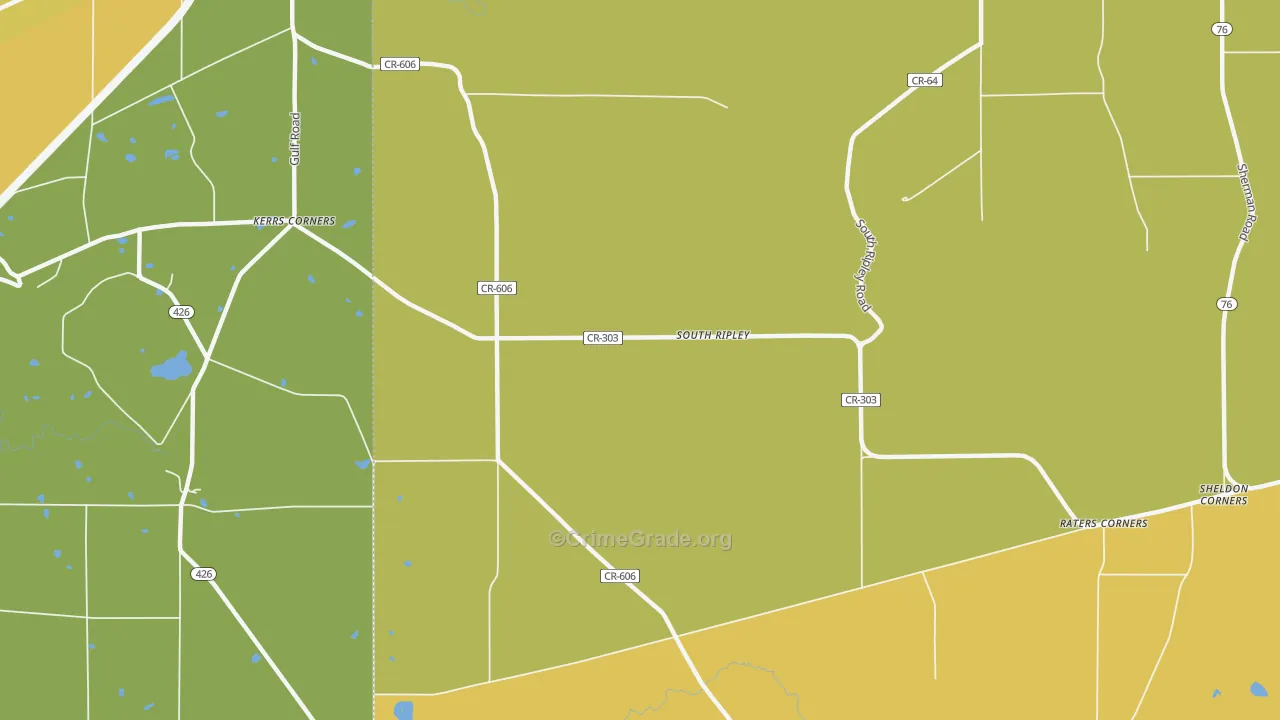 South Ripley, NY Map of Drug-Related Crime Rates