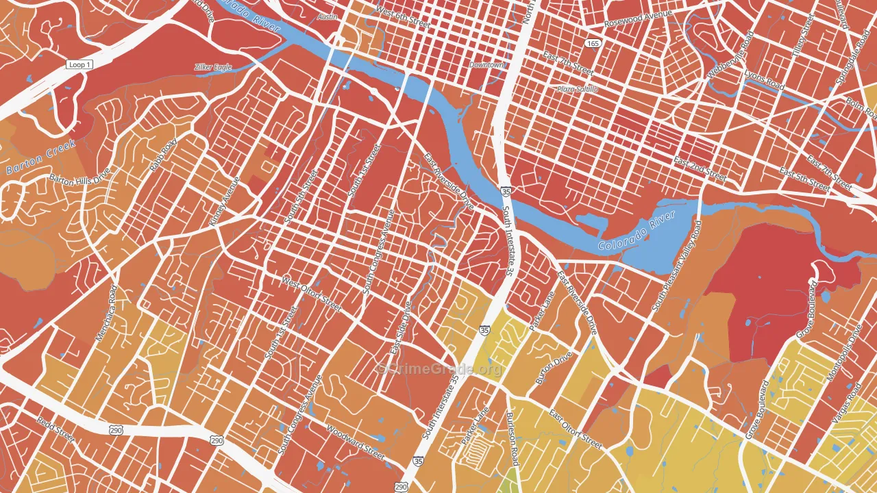 South River City, Austin, TX Map of Drug-Related Crime Rates