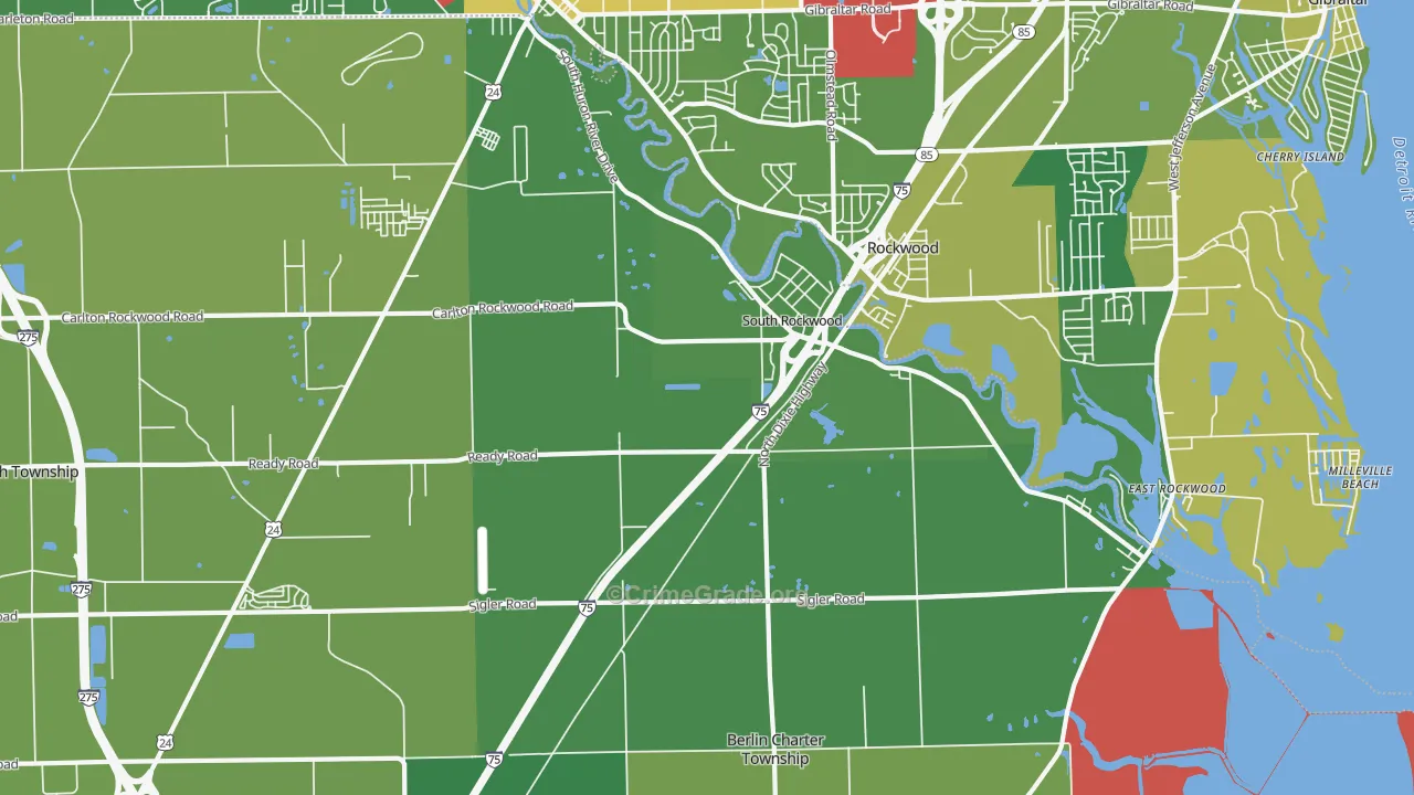 South Rockwood, MI Map of Drug-Related Crime Rates
