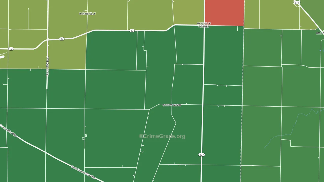 South Salem, IN Map of Drug-Related Crime Rates
