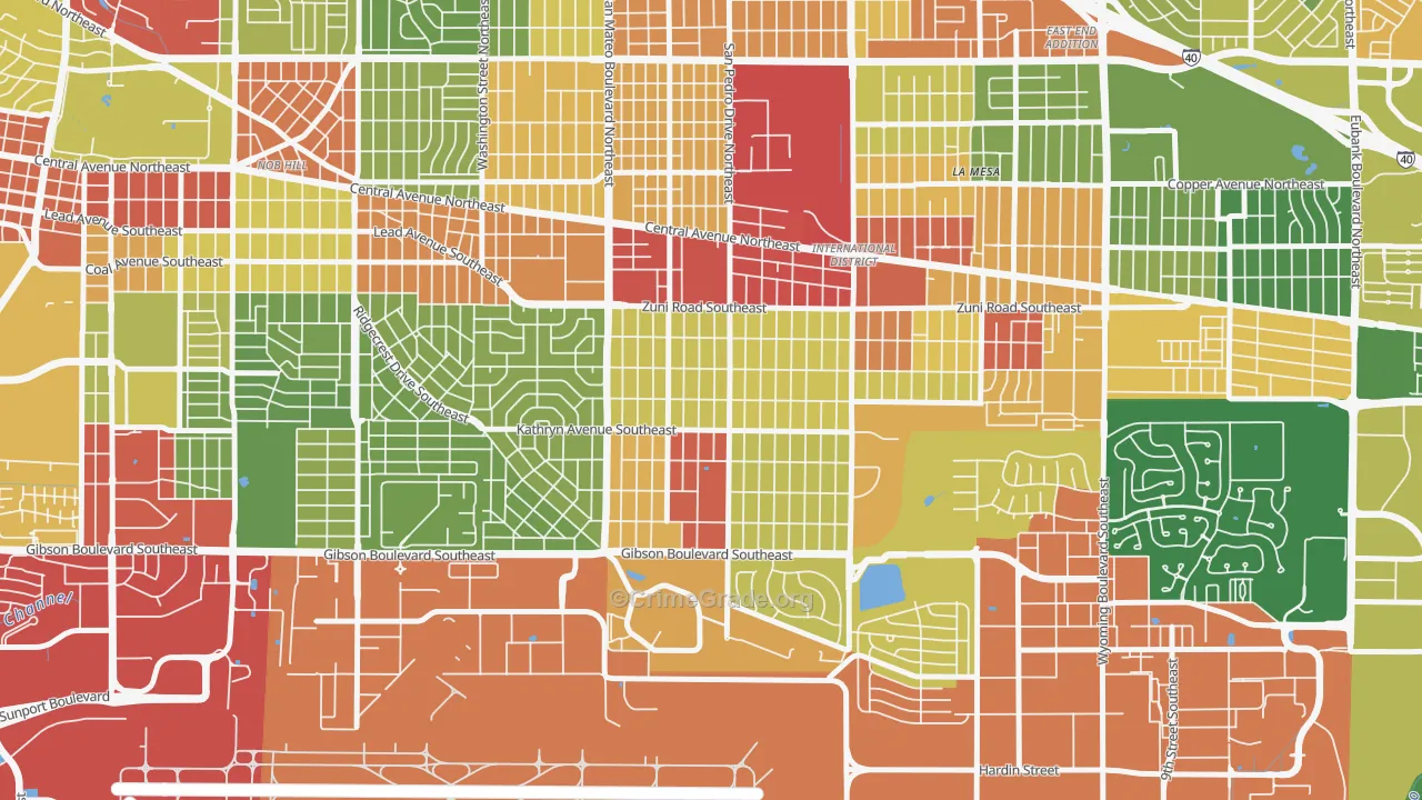South San Pedro, Albuquerque, NM Map of Drug-Related Crime Rates