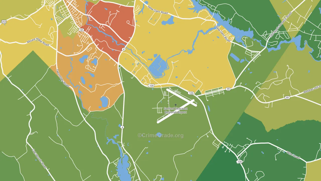South Sanford, ME Map of Drug-Related Crime Rates