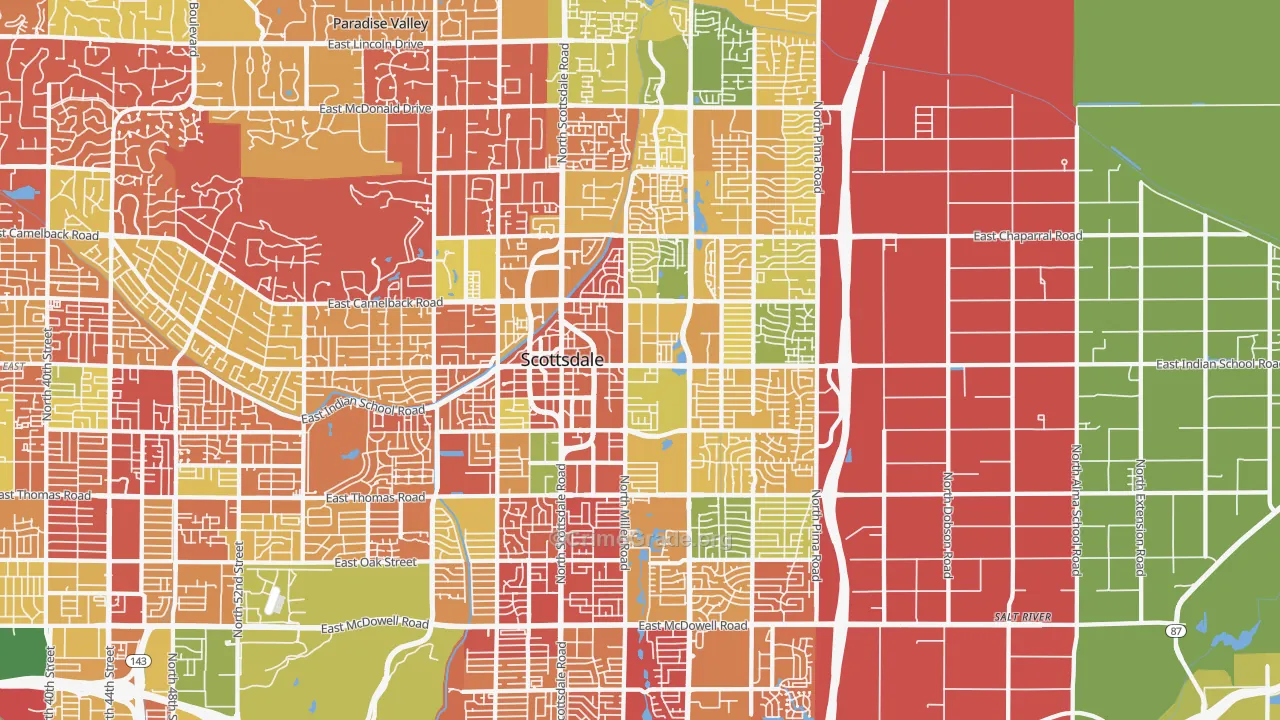 South Scottsdale, Scottsdale, AZ Map of Drug-Related Crime Rates