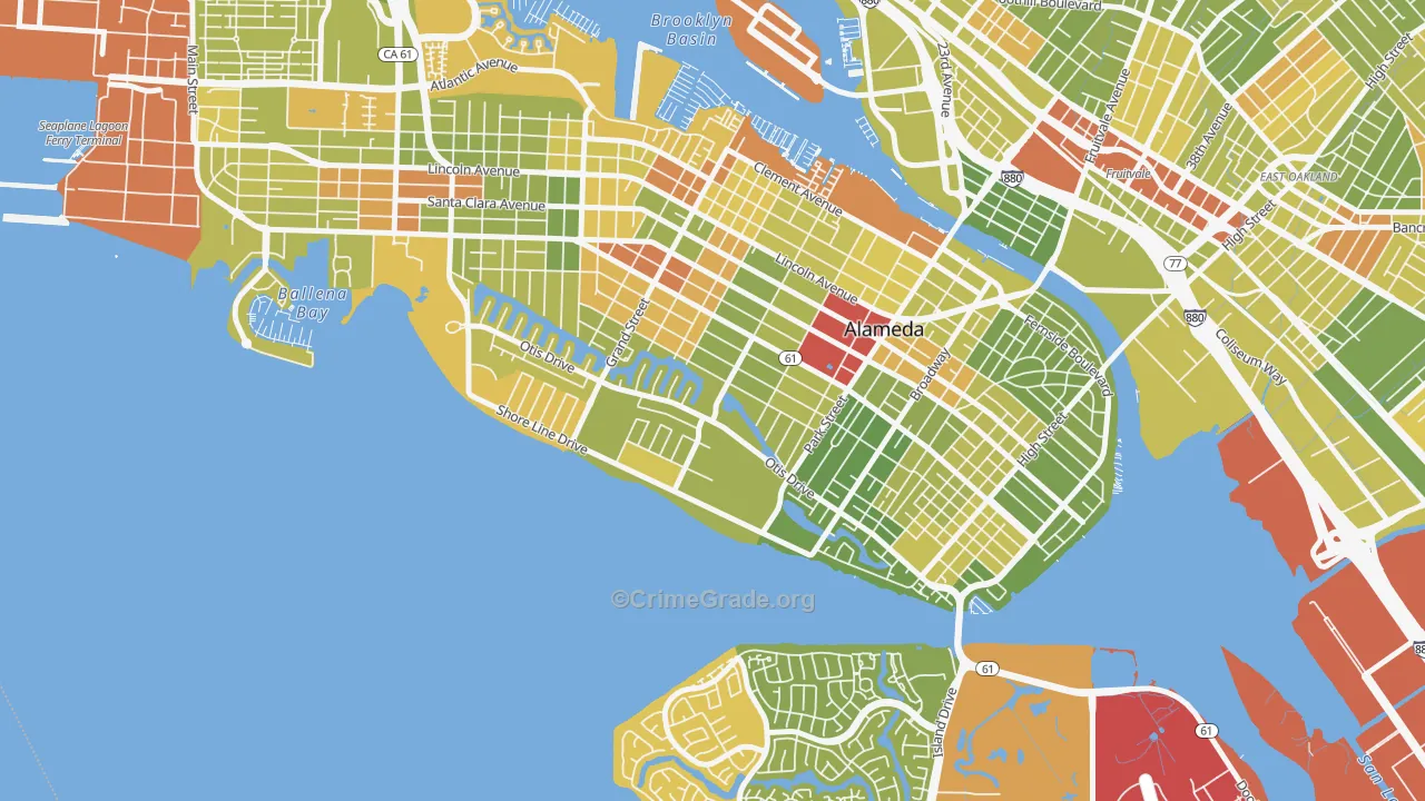 South Shore, Alameda, CA Map of Drug-Related Crime Rates