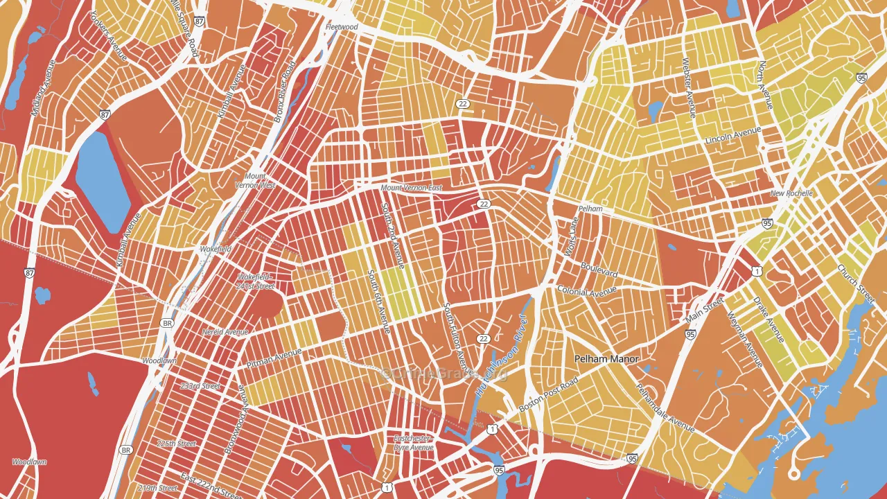 South Side, Mount Vernon, NY Map of Drug-Related Crime Rates