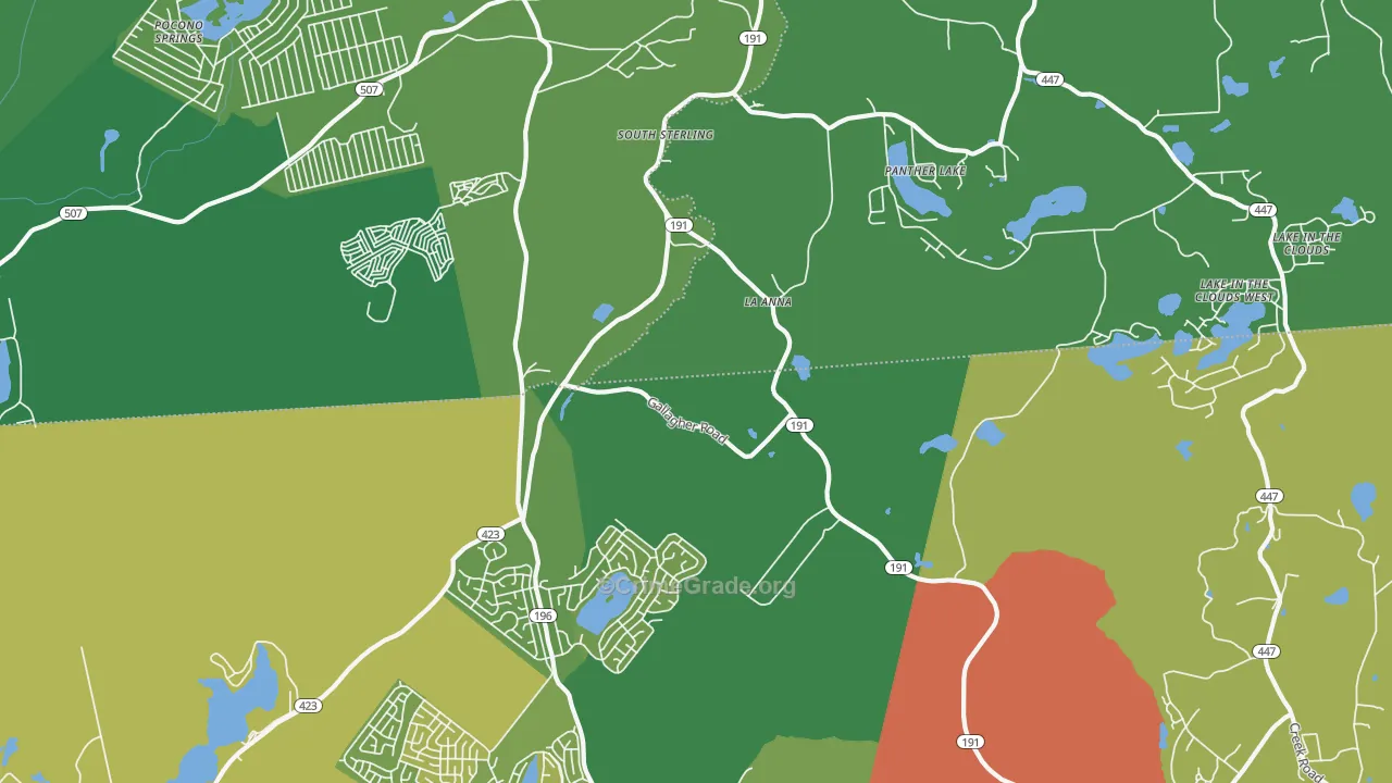 South Sterling, PA Map of Drug-Related Crime Rates