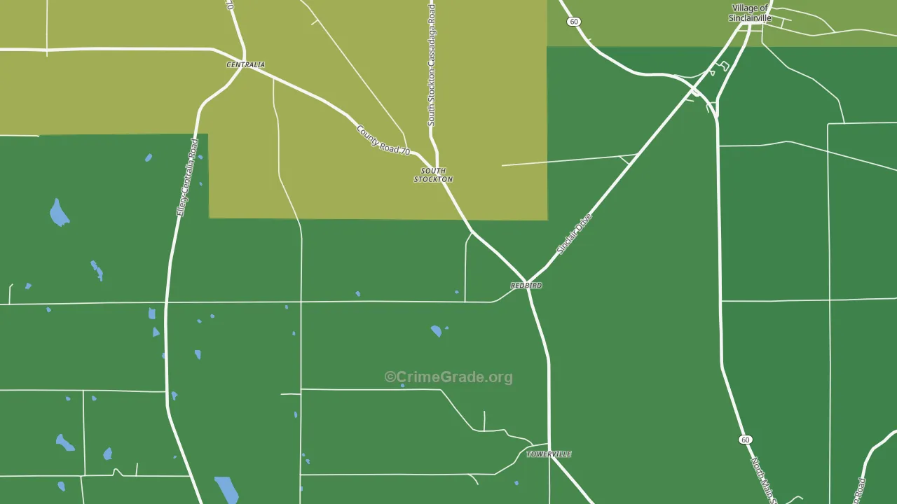 South Stockton, NY Map of Drug-Related Crime Rates