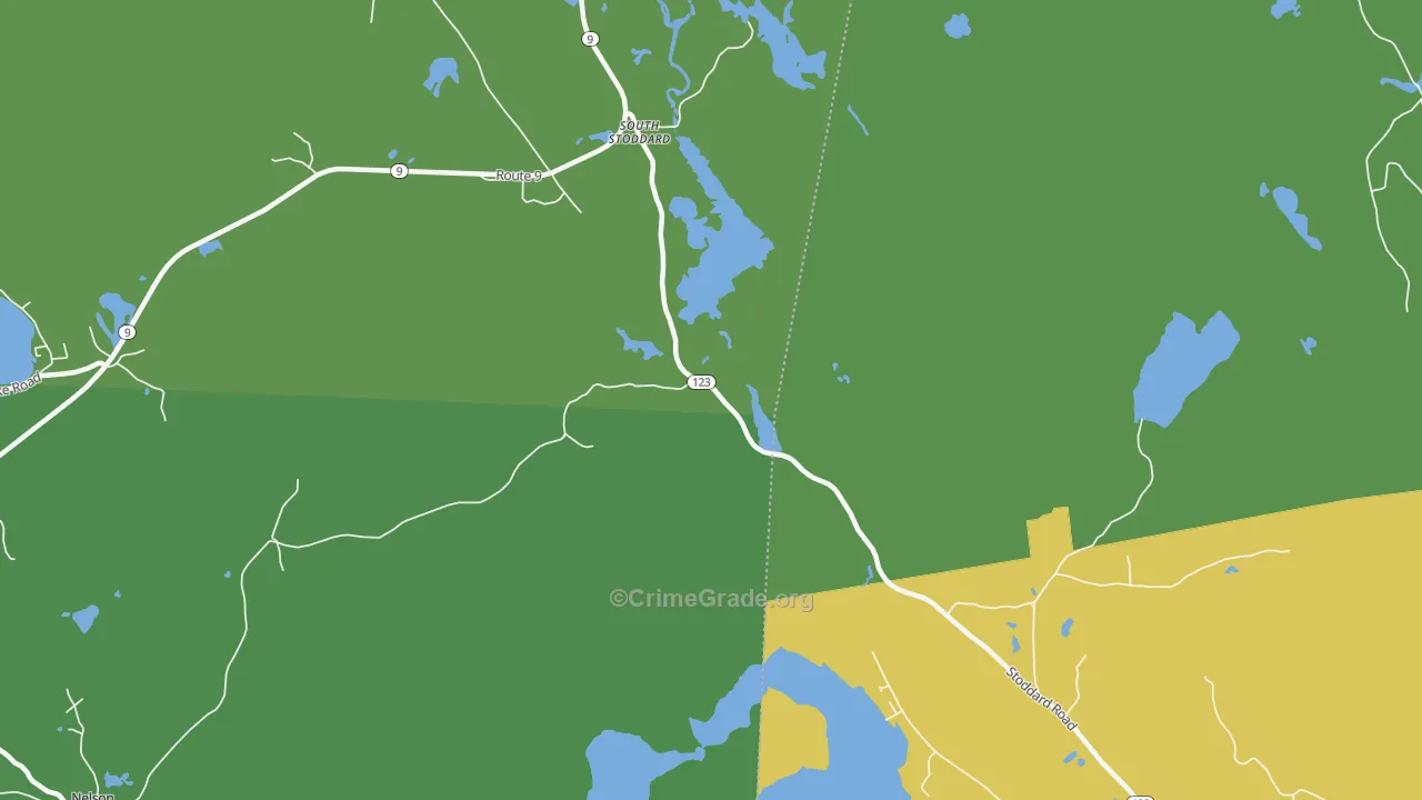 South Stoddard, NH Map of Drug-Related Crime Rates