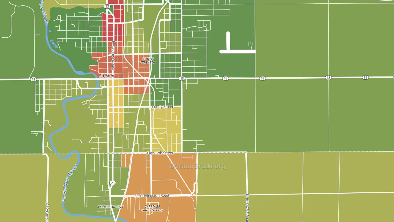 South Streator, IL Map of Drug-Related Crime Rates