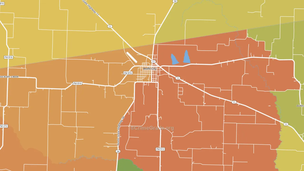 South Sulphur, TX Map of Drug-Related Crime Rates