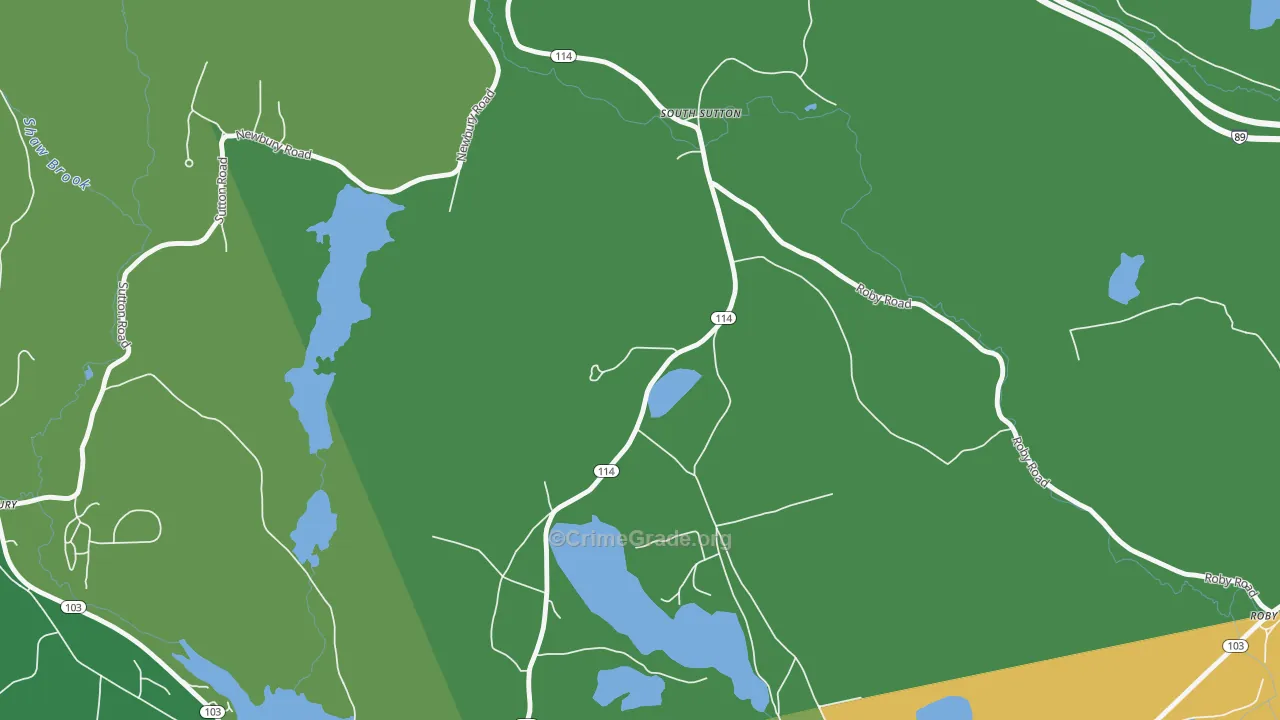South Sutton, NH Map of Drug-Related Crime Rates