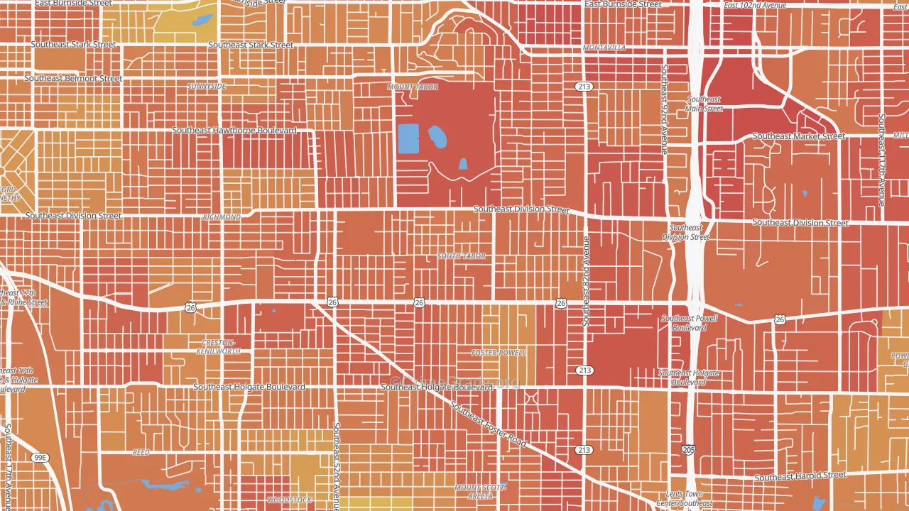 South Tabor, Portland, OR Map of Drug-Related Crime Rates