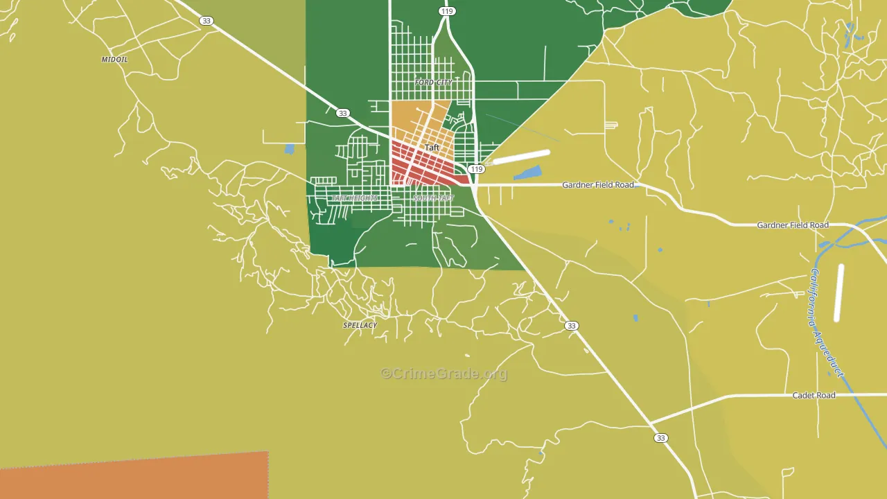 South Taft, CA Map of Drug-Related Crime Rates