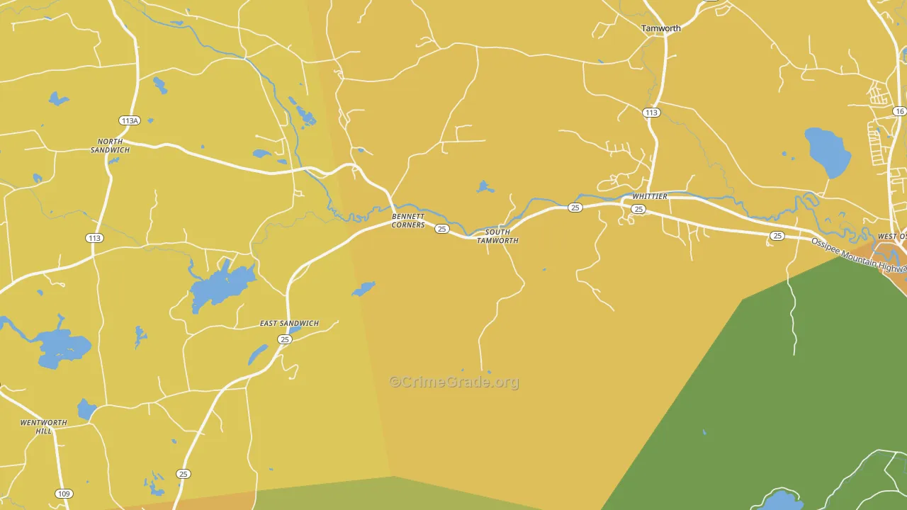 South Tamworth, NH Map of Drug-Related Crime Rates
