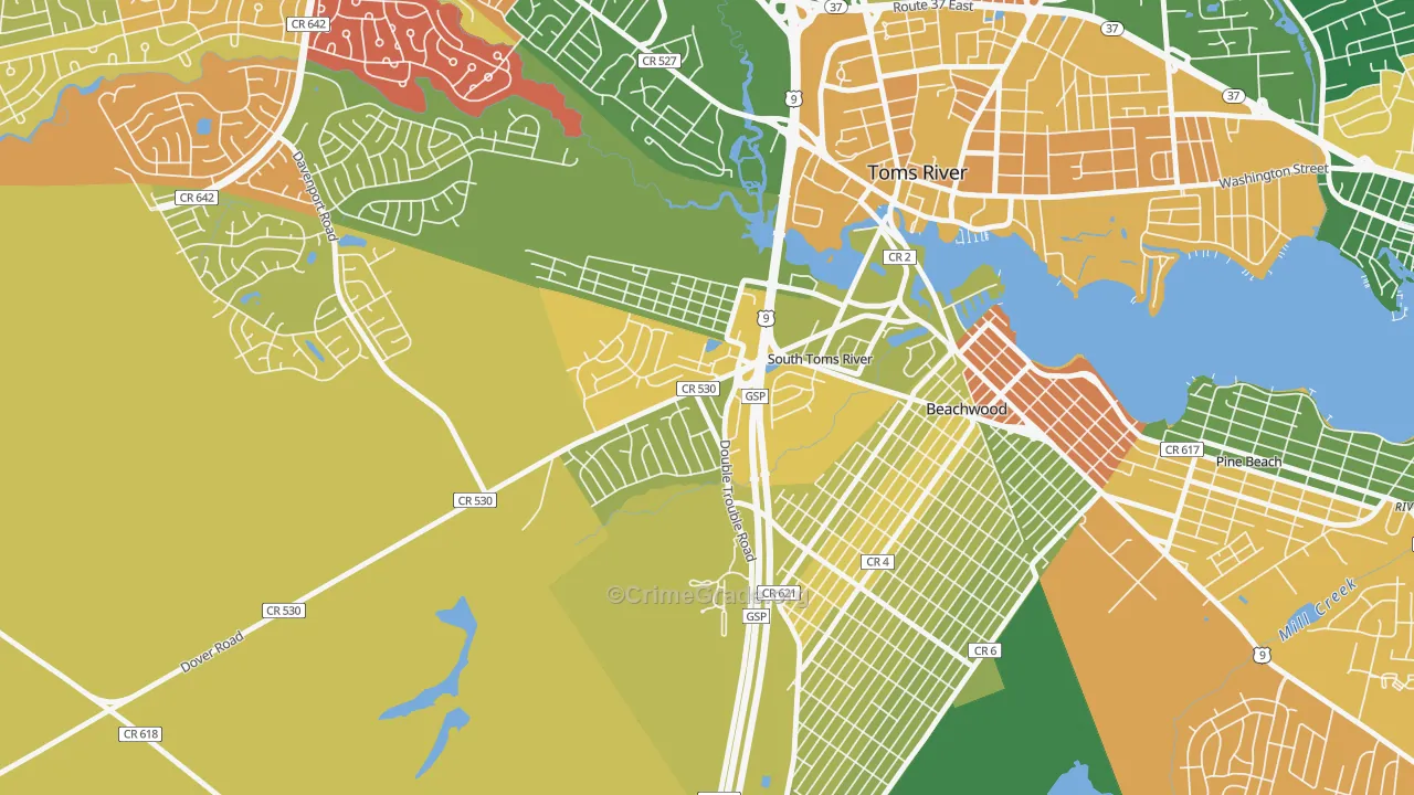South Toms River, NJ Map of Drug-Related Crime Rates