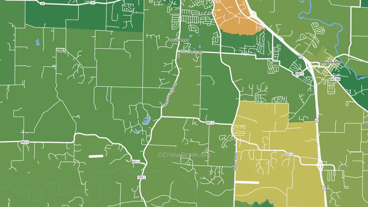 South Troy, MO Map of Drug-Related Crime Rates