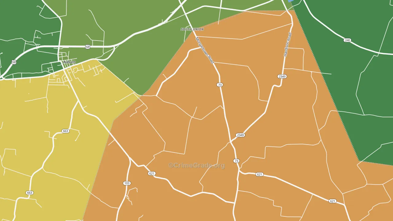 South Union, KY Map of Drug-Related Crime Rates