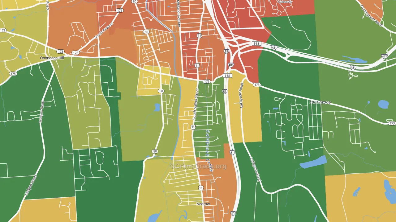 South Valley, Syracuse, NY Map of Drug-Related Crime Rates