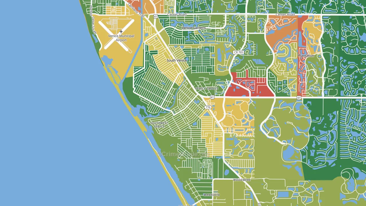 South Venice, FL Map of Drug-Related Crime Rates