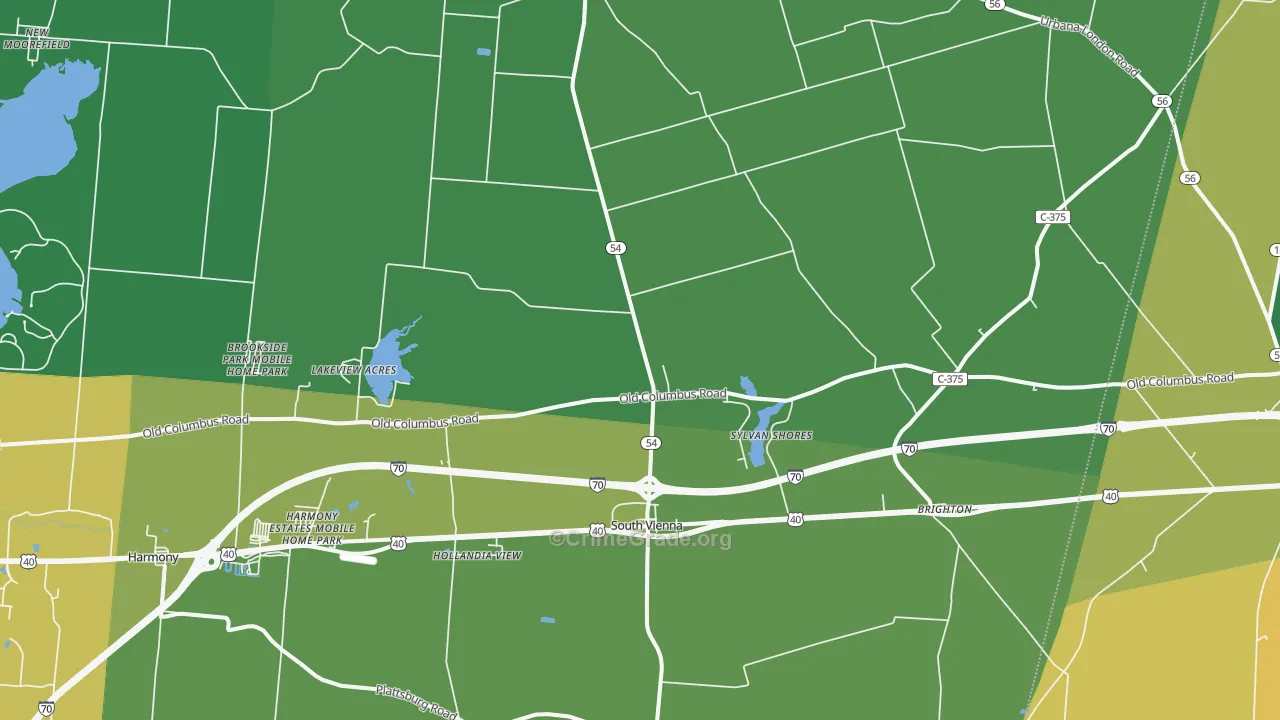 South Vienna, OH Map of Drug-Related Crime Rates