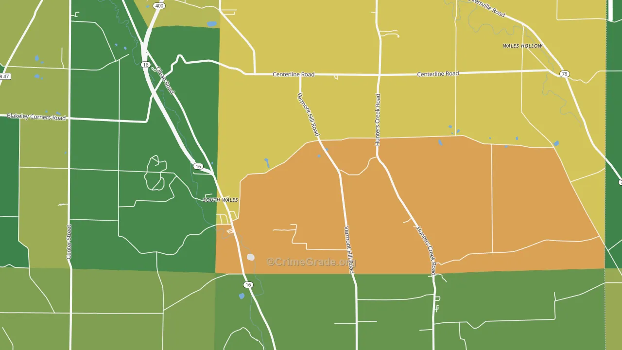 South Wales, NY Map of Drug-Related Crime Rates