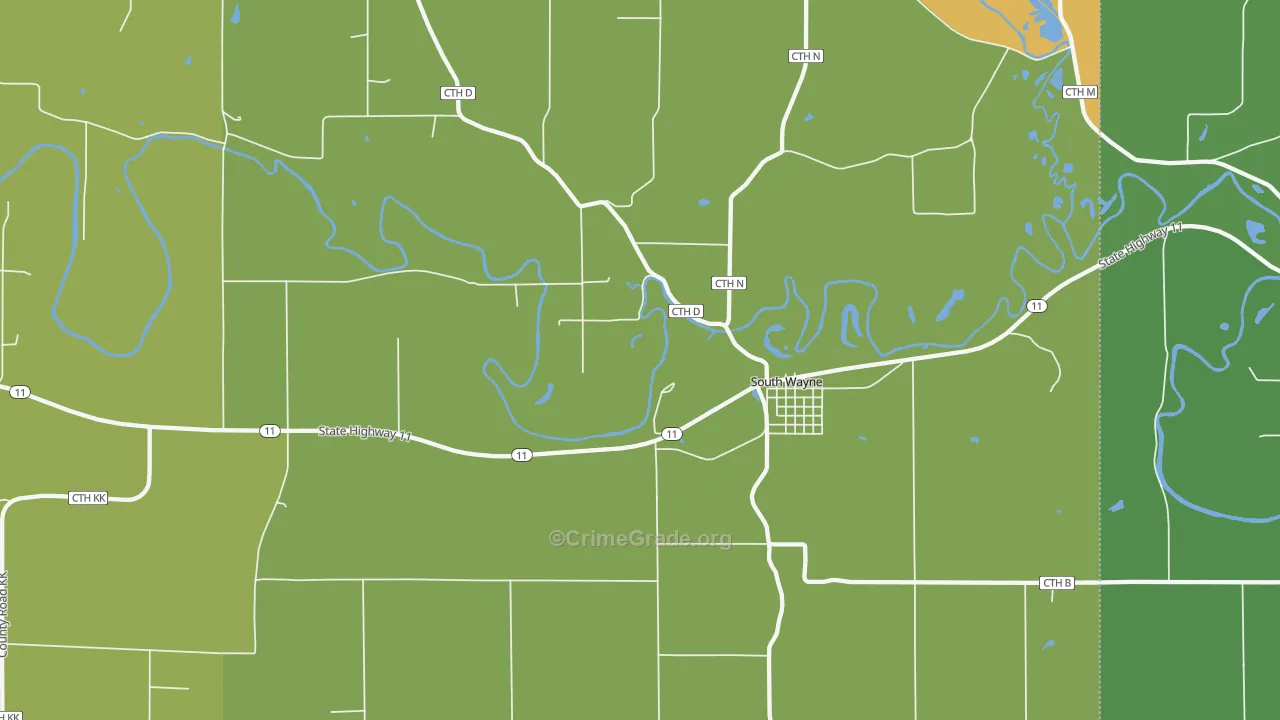 South Wayne, WI Map of Drug-Related Crime Rates